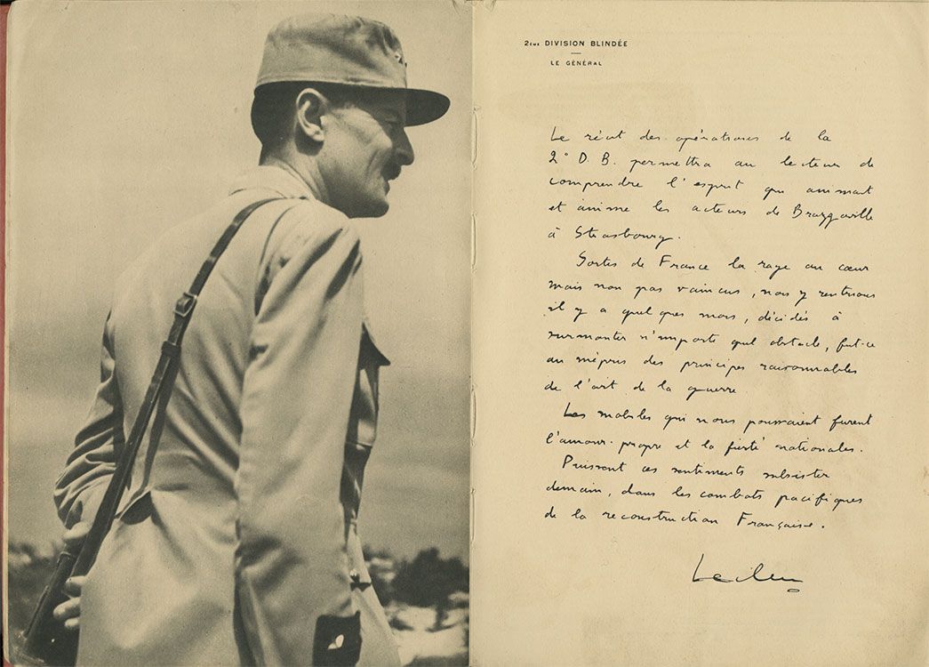 Le général Leclerc lettre manuscrite