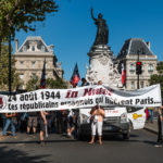 Banderole en tête, La Nueve à la République