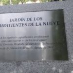 Plaque du jardin de la Nueve à Madrid