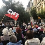 Anne Hidalgo, maire de Paris s'exprime devant la CNT
