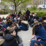 les élèves au square de la tour St Jacques