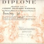 Diplome militaire de José Sanchez