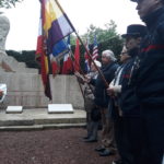 Le drapeau républicain espaol aux côté s des drapeaux des Alliés 8 mai 2019 Choisy Le Roi