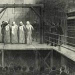 Le 11 novembre 1887, à Chicago, à 11h 30 dans la cour de la prison, exécution par pendaison des anarchistes August Spies, Albert Parsons, Adolph Fischer, George Engel.