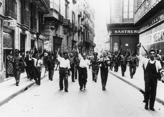 Formation des milices de défense Barcelone 19 juillet 36